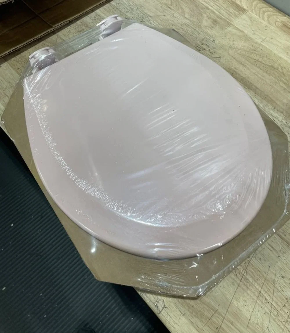 Bemis Lift-Off Pink Round Closed Front Wood Toilet Seat Quick Release